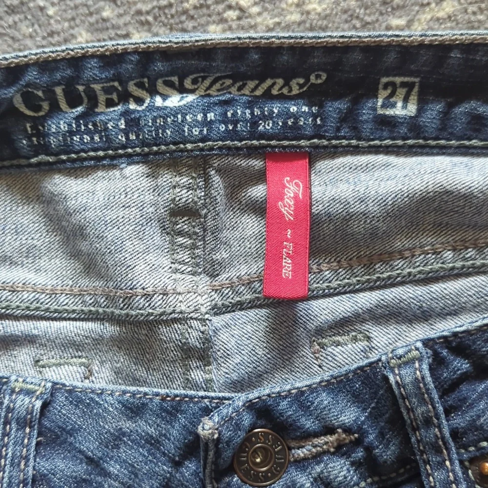 Guess Jeans Blue Flare Waist 27, Rise 7, Length 39 - Picture 5 of 6